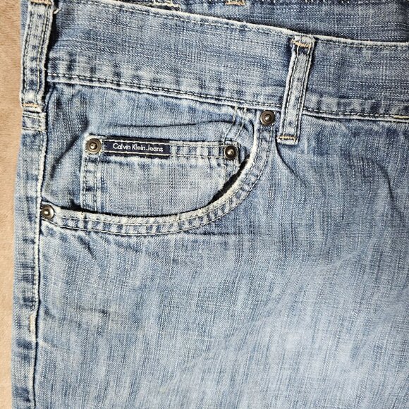 Calvin Klein Jeans Pants Straight Fit Size 40/32 Light Wash Denim Blue Jean - Picture 11 of 13